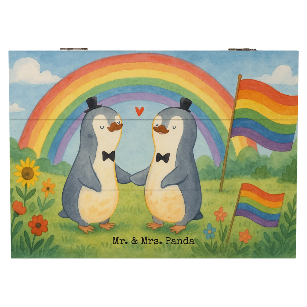 Holzkiste Pinguine Gay Pride Design Geschenkdose, Aufbewahrungsbox, Schatzkiste, Geschenkbox, Truhe, Schatulle, Dekokiste, XXL, Holzkiste, Erinnerungsbox, Erinnerungskiste, Kiste, Hochzeit, Hochzeitsgeschenk, Ehe, Hochzeitsfeier, Trauung, Trauungsgeschenk, Hochzeitskarte, Verlobungsfeier, Verlobungsgeschenk, Hochzeitsgeschenkideen, Hochzeitsgeschenke für Brautpaar