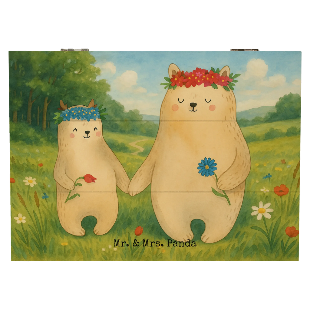 Wooden chest Bears with flower crown Design Aufbewahrungsbox, Schatzkiste, Schatulle, Geschenkbox, XXL, Holzkiste, Dekokiste, Erinnerungsbox, Erinnerungskiste, Kiste, Geschenkdose, Truhe, Familie, Vatertag, Muttertag, Bruder, Schwester, Mama, Papa, Oma, Opa, Mutter, Lieblingsmama, Lieblingsmensch, Vorbild, Geschenk Mama. Muttertag, weltbeste Mama, Family, Bären, beste Mutter, Tochter, Bär, Kinder, Töchter, Kind, Mami, Mutti