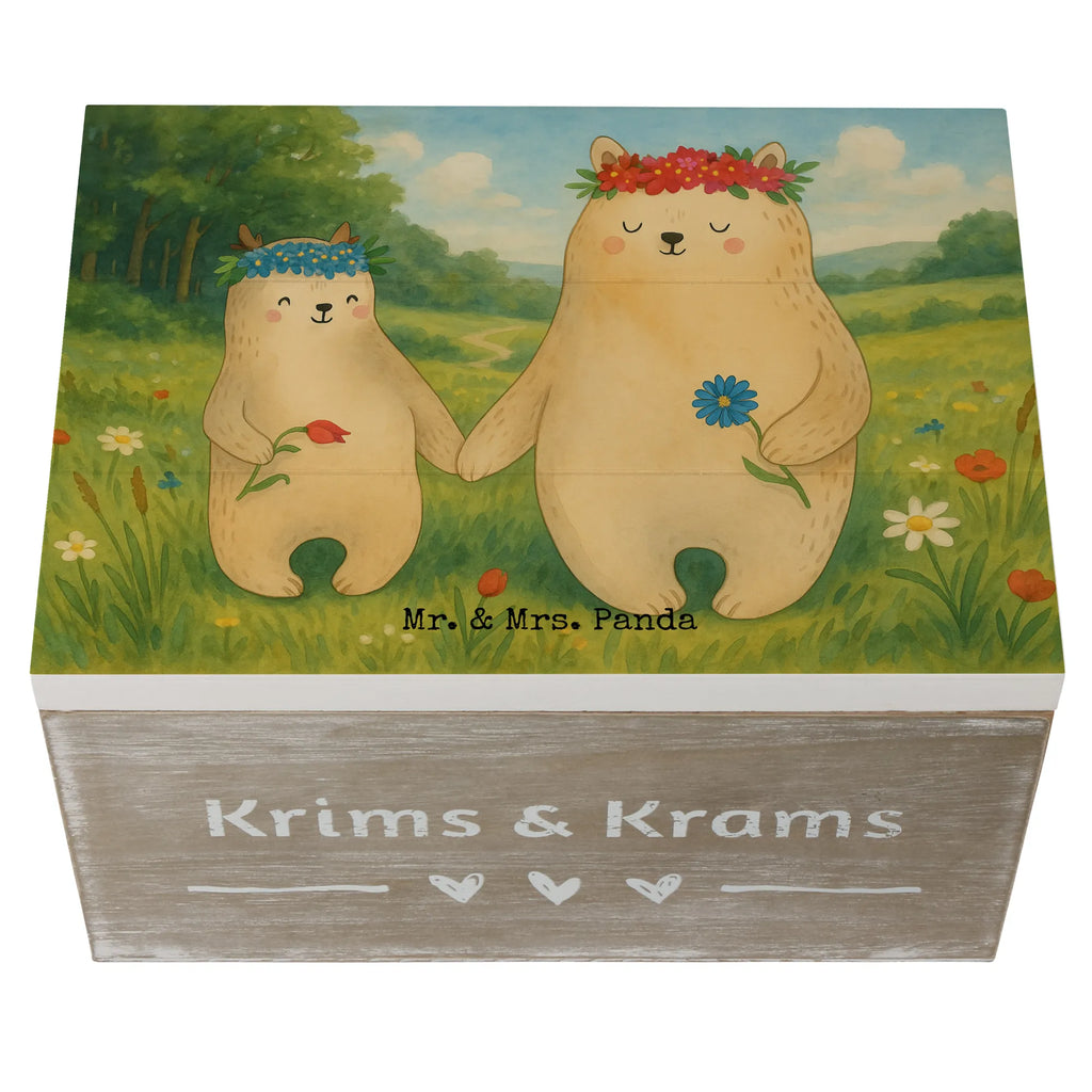 Wooden chest Bears with flower crown Design Aufbewahrungsbox, Schatzkiste, Schatulle, Geschenkbox, XXL, Holzkiste, Dekokiste, Erinnerungsbox, Erinnerungskiste, Kiste, Geschenkdose, Truhe, Familie, Vatertag, Muttertag, Bruder, Schwester, Mama, Papa, Oma, Opa, Mutter, Lieblingsmama, Lieblingsmensch, Vorbild, Geschenk Mama. Muttertag, weltbeste Mama, Family, Bären, beste Mutter, Tochter, Bär, Kinder, Töchter, Kind, Mami, Mutti