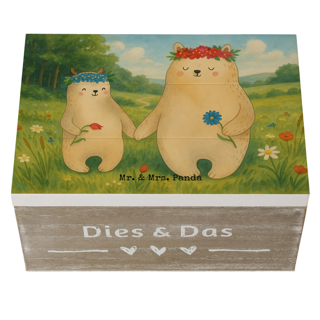Wooden chest Bears with flower crown Design Aufbewahrungsbox, Schatzkiste, Schatulle, Geschenkbox, XXL, Holzkiste, Dekokiste, Erinnerungsbox, Erinnerungskiste, Kiste, Geschenkdose, Truhe, Familie, Vatertag, Muttertag, Bruder, Schwester, Mama, Papa, Oma, Opa, Mutter, Lieblingsmama, Lieblingsmensch, Vorbild, Geschenk Mama. Muttertag, weltbeste Mama, Family, Bären, beste Mutter, Tochter, Bär, Kinder, Töchter, Kind, Mami, Mutti