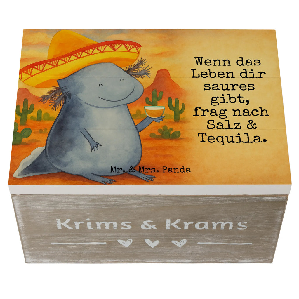 Holzkiste Axolotl Tequila Design Dekokiste, Erinnerungskiste, Geschenkbox, Schatzkiste, Truhe, Kiste, Schatulle, Geschenkdose, Aufbewahrungsbox, Erinnerungsbox, XXL, Holzkiste, Axolotl, Molch, Lurche, Feuerdrache, Schwanzlurch, Mexiko, Sombrero, Zitrone, Lurch, Tequila, Feuersalamander, Axolot, Spruch, Motivation, Mexico