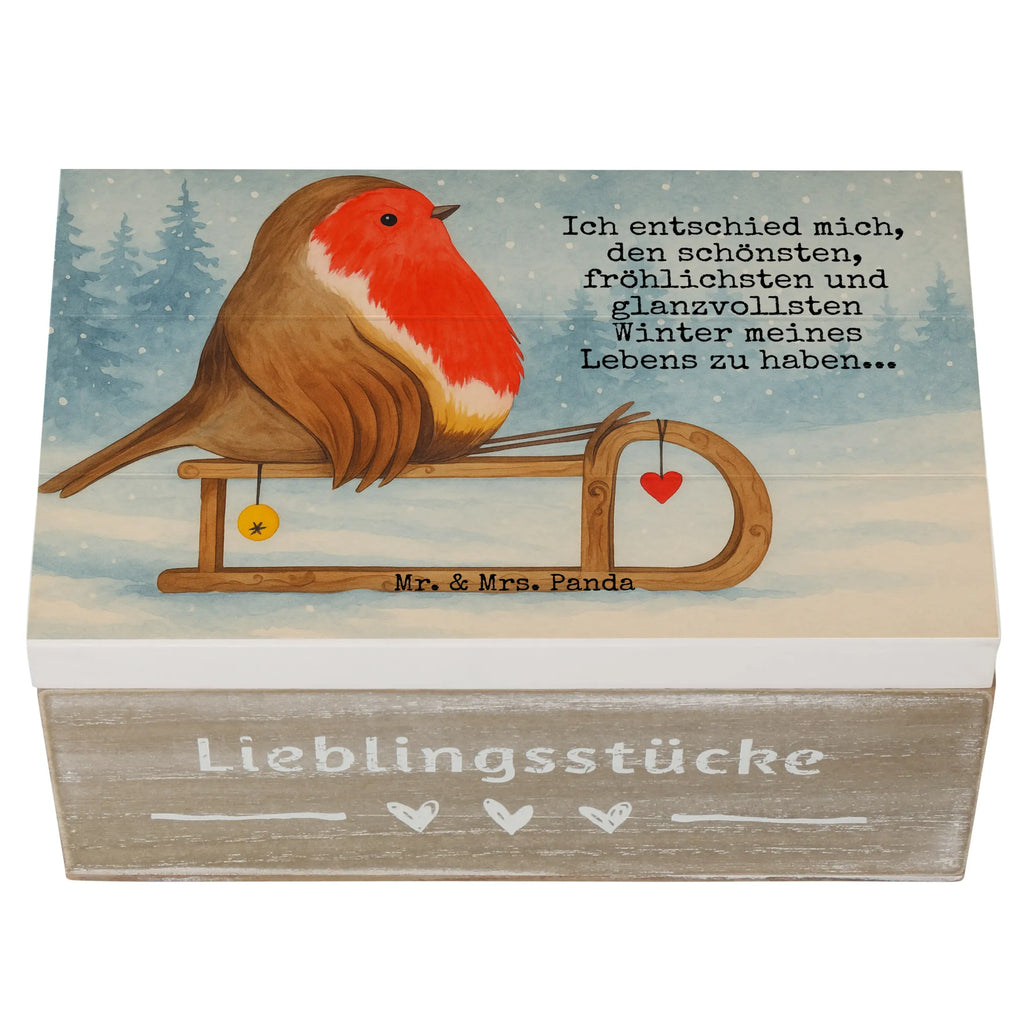Holzkiste Rotkehlchen Schlitten Design Geschenkbox, Kiste, Dekokiste, Geschenkdose, Erinnerungsbox, Schatzkiste, XXL, Aufbewahrungsbox, Holzkiste, Erinnerungskiste, Truhe, Schatulle, Winter, Weihnachten, Weihnachtsdeko, Nikolaus, Advent, Heiligabend, Wintermotiv, Vogel, Schlitten