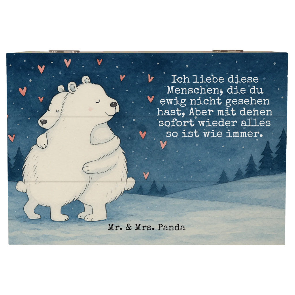 Holzkiste Eisbär Umarmen Design Truhe, Kiste, Geschenkbox, Erinnerungsbox, Aufbewahrungsbox, Schatzkiste, Holzkiste, Erinnerungskiste, XXL, Schatulle, Dekokiste, Geschenkdose, Tiermotive, Gute Laune, lustige Sprüche, Tiere
