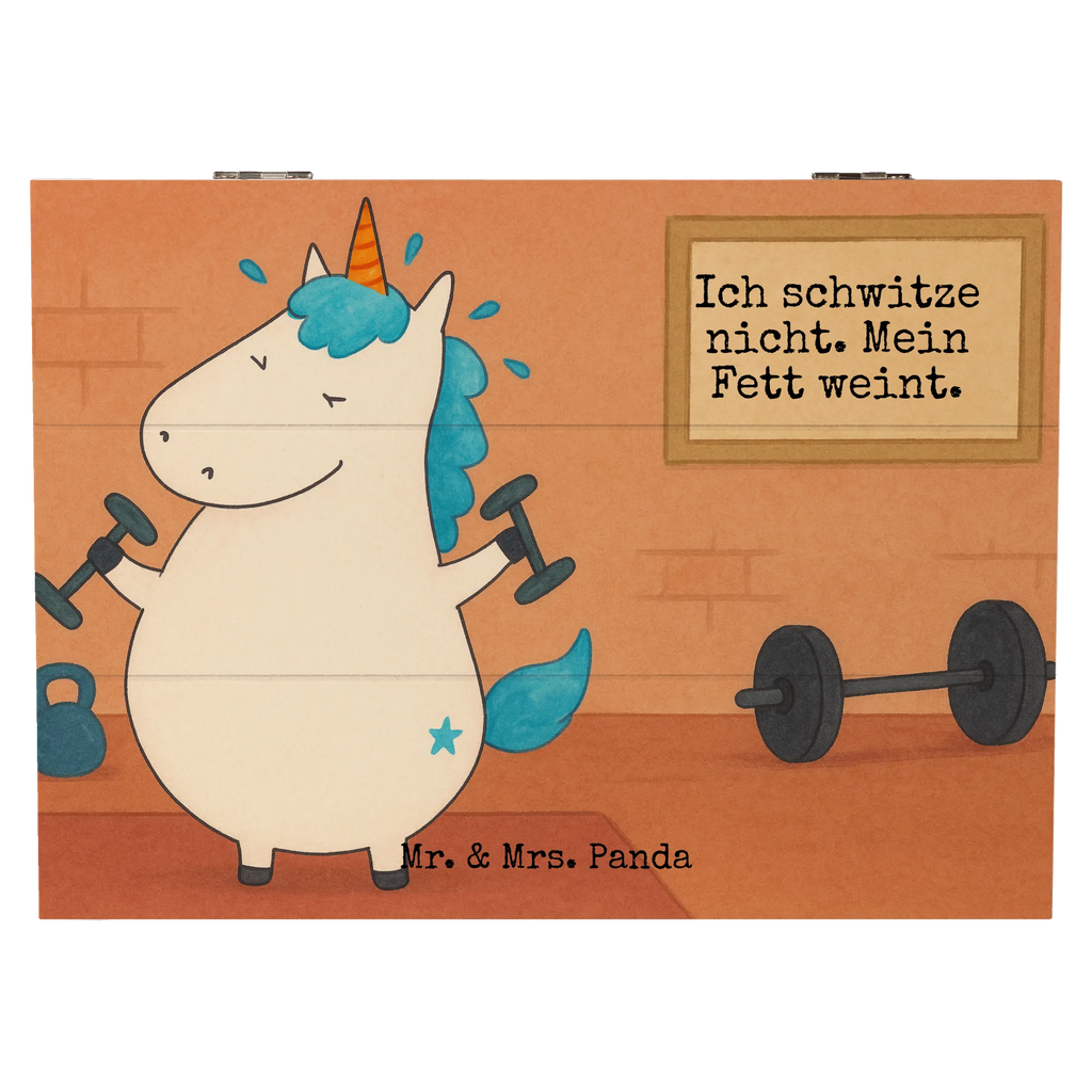 Skrzynia drewniana jednorożec Fitness Design Truhe, XXL, Geschenkbox, Schatzkiste, Holzkiste, Kiste, Schatulle, Aufbewahrungsbox, Geschenkdose, Erinnerungskiste, Dekokiste, Erinnerungsbox, Einhorn, Einhörner, Einhorn Deko, Unicorn, Gym, Fitnessstudio, Geräte, Fitness, Pumpen, Sixpack, Abnehmen, Sport, Diät