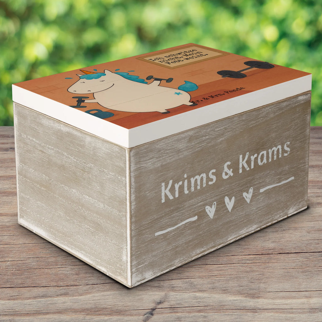 Skrzynia drewniana jednorożec Fitness Design Truhe, XXL, Geschenkbox, Schatzkiste, Holzkiste, Kiste, Schatulle, Aufbewahrungsbox, Geschenkdose, Erinnerungskiste, Dekokiste, Erinnerungsbox, Einhorn, Einhörner, Einhorn Deko, Unicorn, Gym, Fitnessstudio, Geräte, Fitness, Pumpen, Sixpack, Abnehmen, Sport, Diät