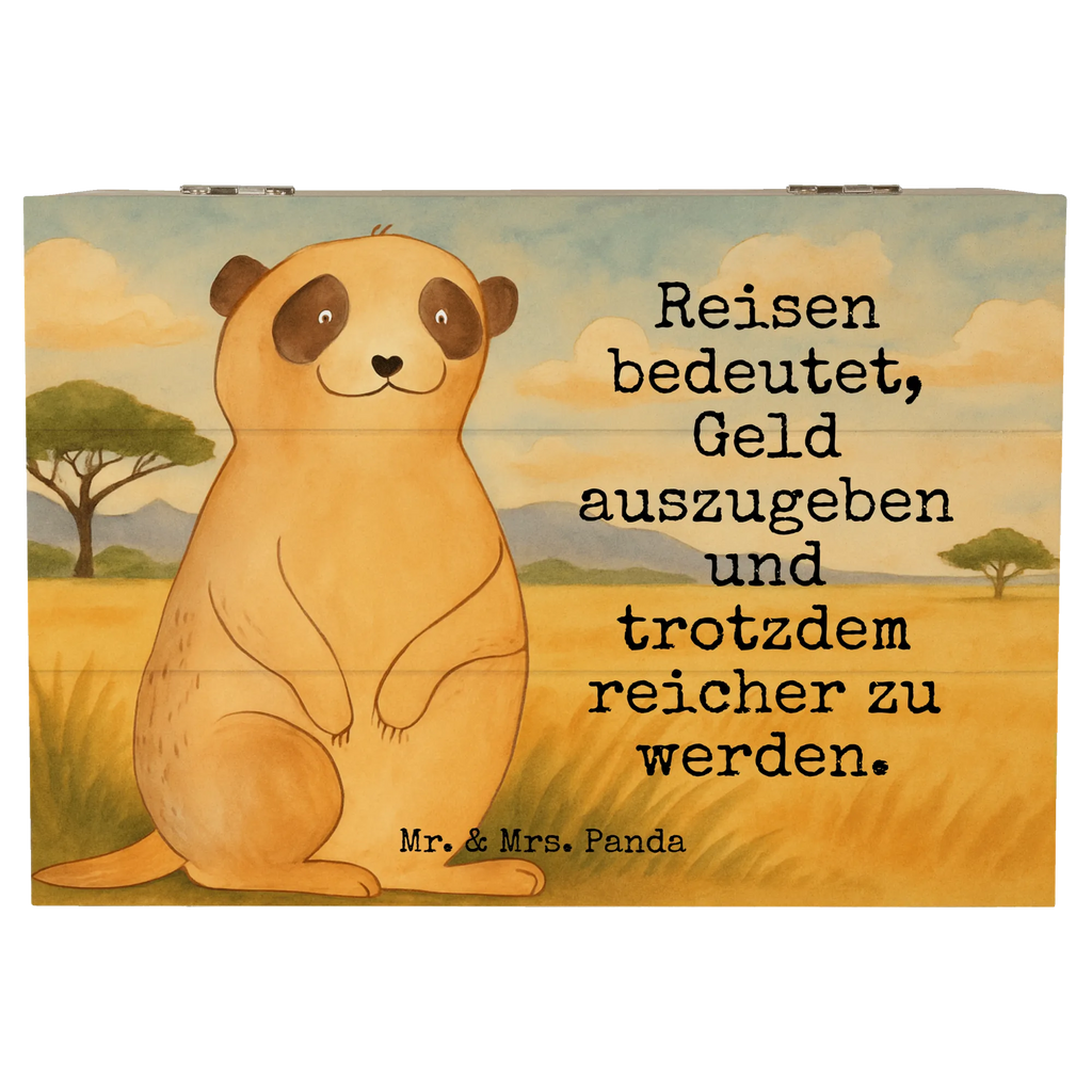 Skrzynia drewniana Surikatka Design Geschenkbox, Dekokiste, Schatzkiste, XXL, Erinnerungskiste, Erinnerungsbox, Aufbewahrungsbox, Schatulle, Truhe, Holzkiste, Geschenkdose, Kiste, Afrika, Wildtiere, Weltreise, Spruch, Afrikareise, Reisen, Roadtrip, Traveling, Erdmännchen