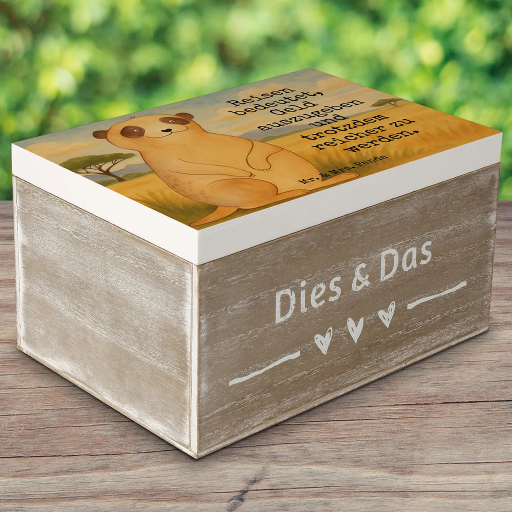 Skrzynia drewniana Surikatka Design Geschenkbox, Dekokiste, Schatzkiste, XXL, Erinnerungskiste, Erinnerungsbox, Aufbewahrungsbox, Schatulle, Truhe, Holzkiste, Geschenkdose, Kiste, Afrika, Wildtiere, Weltreise, Spruch, Afrikareise, Reisen, Roadtrip, Traveling, Erdmännchen