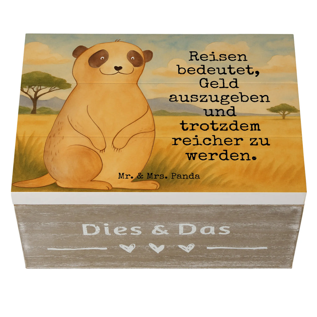 Skrzynia drewniana Surikatka Design Geschenkbox, Dekokiste, Schatzkiste, XXL, Erinnerungskiste, Erinnerungsbox, Aufbewahrungsbox, Schatulle, Truhe, Holzkiste, Geschenkdose, Kiste, Afrika, Wildtiere, Weltreise, Spruch, Afrikareise, Reisen, Roadtrip, Traveling, Erdmännchen