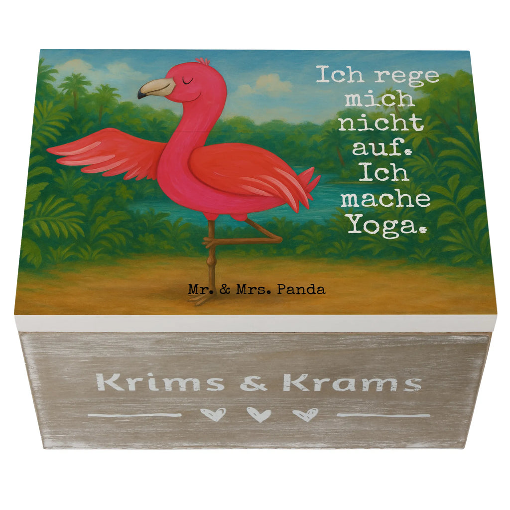 Wooden chest flamingo yoga Design Geschenkdose, Erinnerungskiste, Erinnerungsbox, Geschenkbox, XXL, Aufbewahrungsbox, Holzkiste, Dekokiste, Kiste, Schatzkiste, Truhe, Schatulle, Flamingo, Achtsamkeit, Ärger, Aufregen, Yoga-Übung, Entspannung, Vogel, Yoga, Tiefenentspannung, Namaste