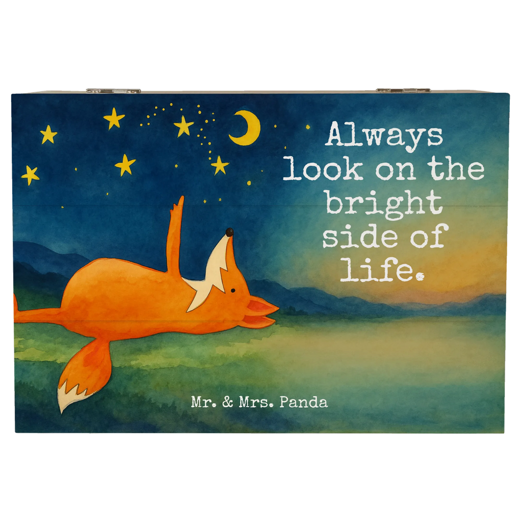 Holzkiste Fuchs Sterne Design Schatulle, Truhe, Geschenkbox, Aufbewahrungsbox, Erinnerungsbox, Schatzkiste, XXL, Erinnerungskiste, Geschenkdose, Kiste, Holzkiste, Dekokiste, Fuchs, Always Look on the Bright Side of Life, Füchse, tröstende Worte, Spruch positiv, Romantik, Spruch schön
