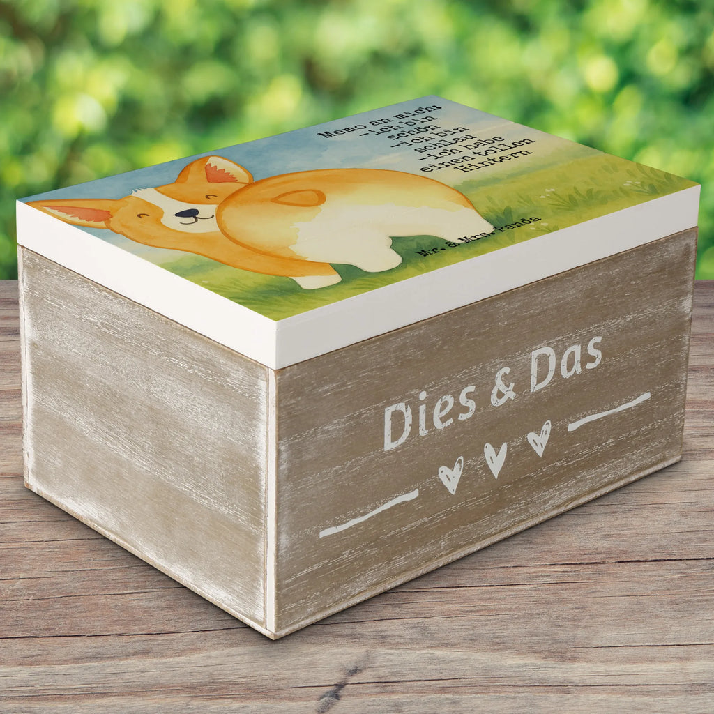 Holzkiste Corgi Po Design Erinnerungskiste, Geschenkbox, Schatzkiste, Aufbewahrungsbox, Schatulle, Geschenkdose, Dekokiste, Kiste, Holzkiste, Erinnerungsbox, XXL, Truhe, Hund, Hundemotiv, Haustier, Hunderasse, Tierliebhaber, Hundebesitzer, Sprüche, Spruch, Motivation, Corgie, Selbstliebe, Hundeliebe