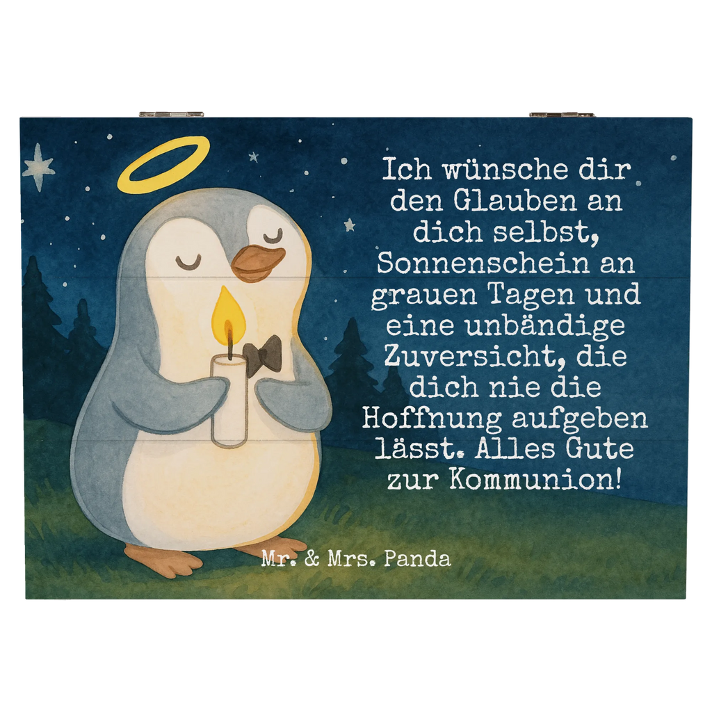 Wooden chest penguin communion Design Erinnerungskiste, Geschenkbox, Holzkiste, Schatulle, Schatzkiste, Dekokiste, Aufbewahrungsbox, Erinnerungsbox, Kiste, XXL, Truhe, Geschenkdose, Konfirmation, Kommunion, Jugendweihe, Konfirmation Geschenk, Kommunion Dankeschön, Glauben, Kommunion Geschenk, Sonnenschein