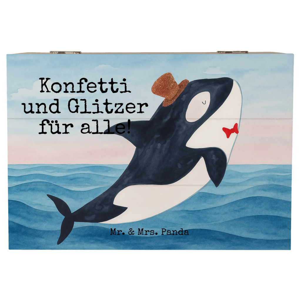 Holzkiste Orca Zylinder Design Schatulle, Holzkiste, XXL, Truhe, Dekokiste, Erinnerungsbox, Geschenkbox, Erinnerungskiste, Schatzkiste, Geschenkdose, Aufbewahrungsbox, Kiste, Meerestiere, Meer, Urlaub, Geburtstag, Konfetti, Glitzer, Fete, Fest, Feier, Orca, Narwal, Glückwunsch, Glitter