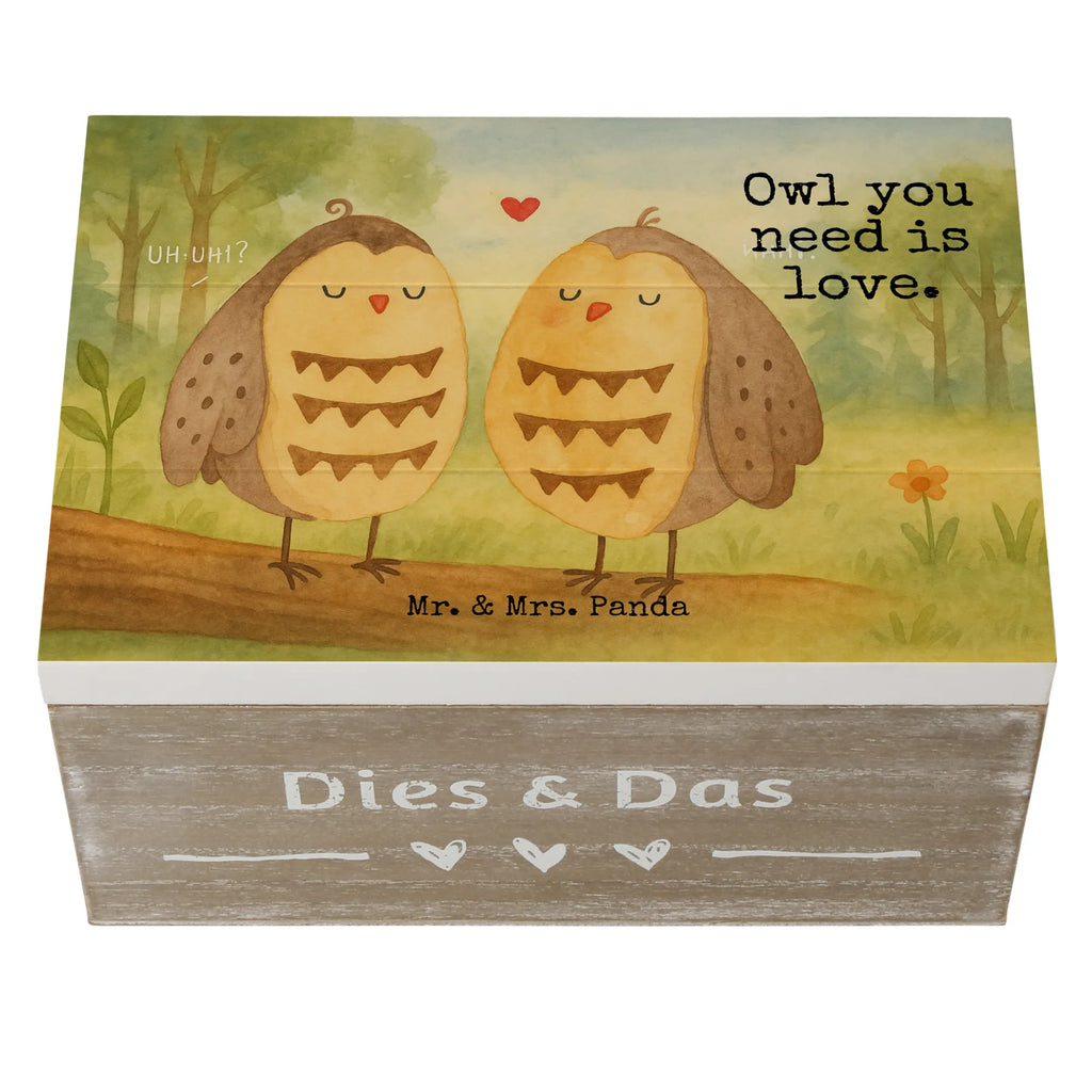 Holzkiste Eulen Liebe Design Erinnerungsbox, Geschenkbox, Kiste, Holzkiste, Schatulle, Truhe, XXL, Aufbewahrungsbox, Erinnerungskiste, Schatzkiste, Geschenkdose, Dekokiste, Eule, All you need is love, Hochzeit Spruch, Liebe, Owl, Freund, Wortspiel lustig, Eule Deko, Freundin Geschenk, Liebe Spruch