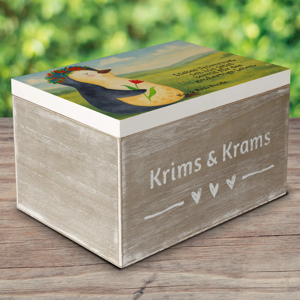 Wooden chest Penguin Flower Design Geschenkdose, Schatulle, Holzkiste, Dekokiste, Schatzkiste, Aufbewahrungsbox, XXL, Geschenkbox, Truhe, Kiste, Erinnerungsbox, Erinnerungskiste, Pinguin, Geschenkidee, Leben, Motivation, Blumenkranz, Lebenslust, Wünsche, Liebeskummer, Universum, Pinguine, Ziele, Lebensziele