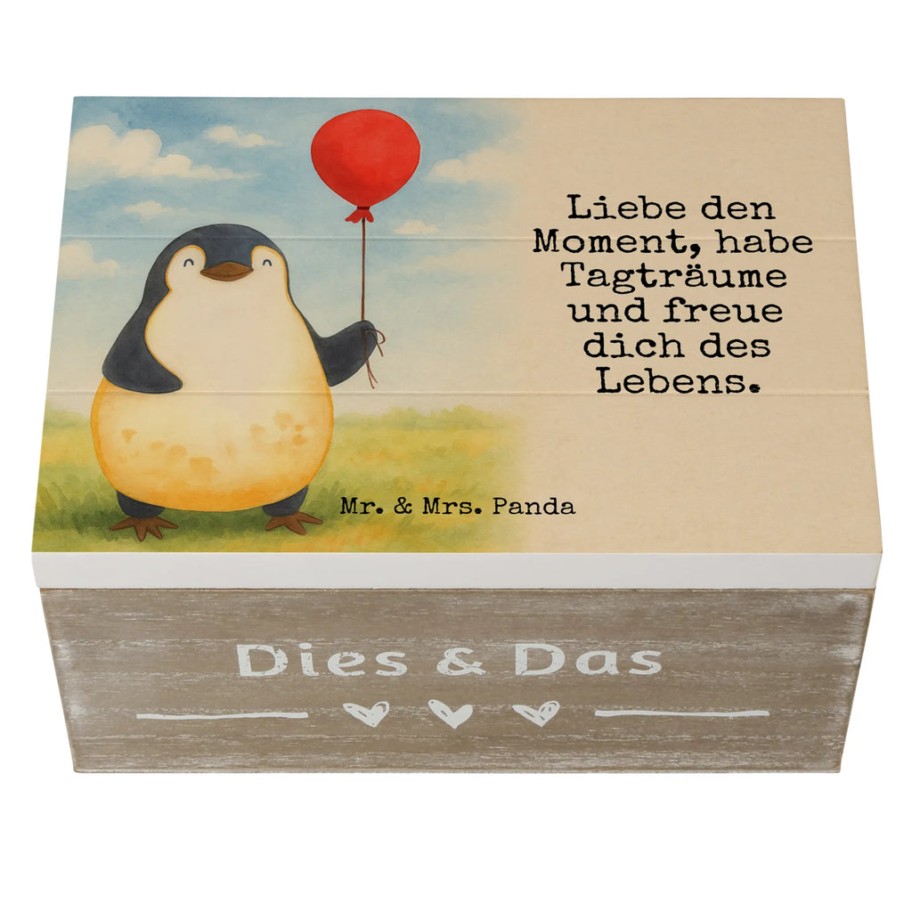 Wooden chest Penguin balloon Design Truhe, Holzkiste, Aufbewahrungsbox, Kiste, Dekokiste, Erinnerungsbox, Geschenkbox, Schatzkiste, Erinnerungskiste, XXL, Geschenkdose, Schatulle, Pinguin, Geschenkidee, beste Freundin, Tagträume, Pinguine, Neustart, Lebenslust, neues Leben, Luftballon, Motivation, Liebe, Glück, Geschenk Freundin