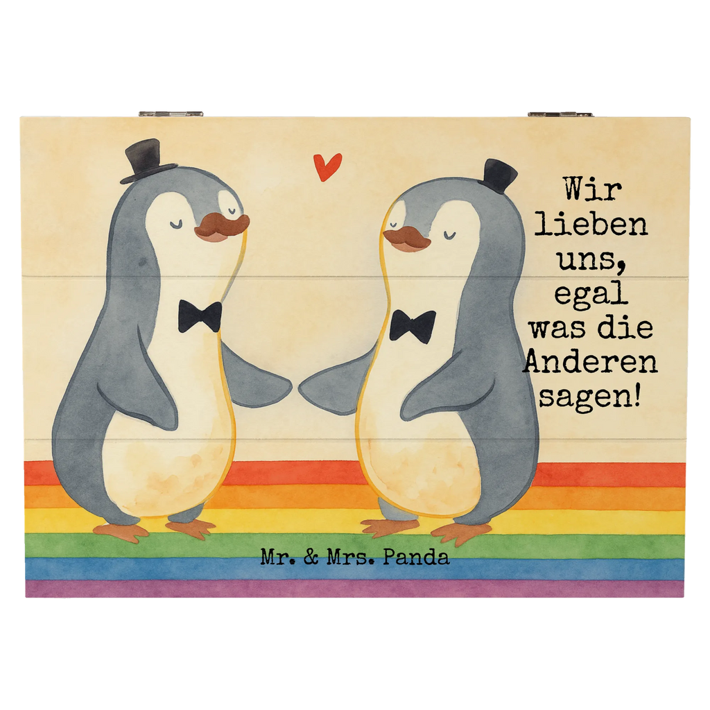 Holzkiste Pinguine Gay Pride Design Geschenkdose, Aufbewahrungsbox, Schatzkiste, Geschenkbox, Truhe, Schatulle, Dekokiste, XXL, Holzkiste, Erinnerungsbox, Erinnerungskiste, Kiste, Hochzeit, Hochzeitsgeschenk, Ehe, Hochzeitsfeier, Trauung, Trauungsgeschenk, Hochzeitskarte, Verlobungsfeier, Verlobungsgeschenk, Hochzeitsgeschenkideen, Hochzeitsgeschenke für Brautpaar