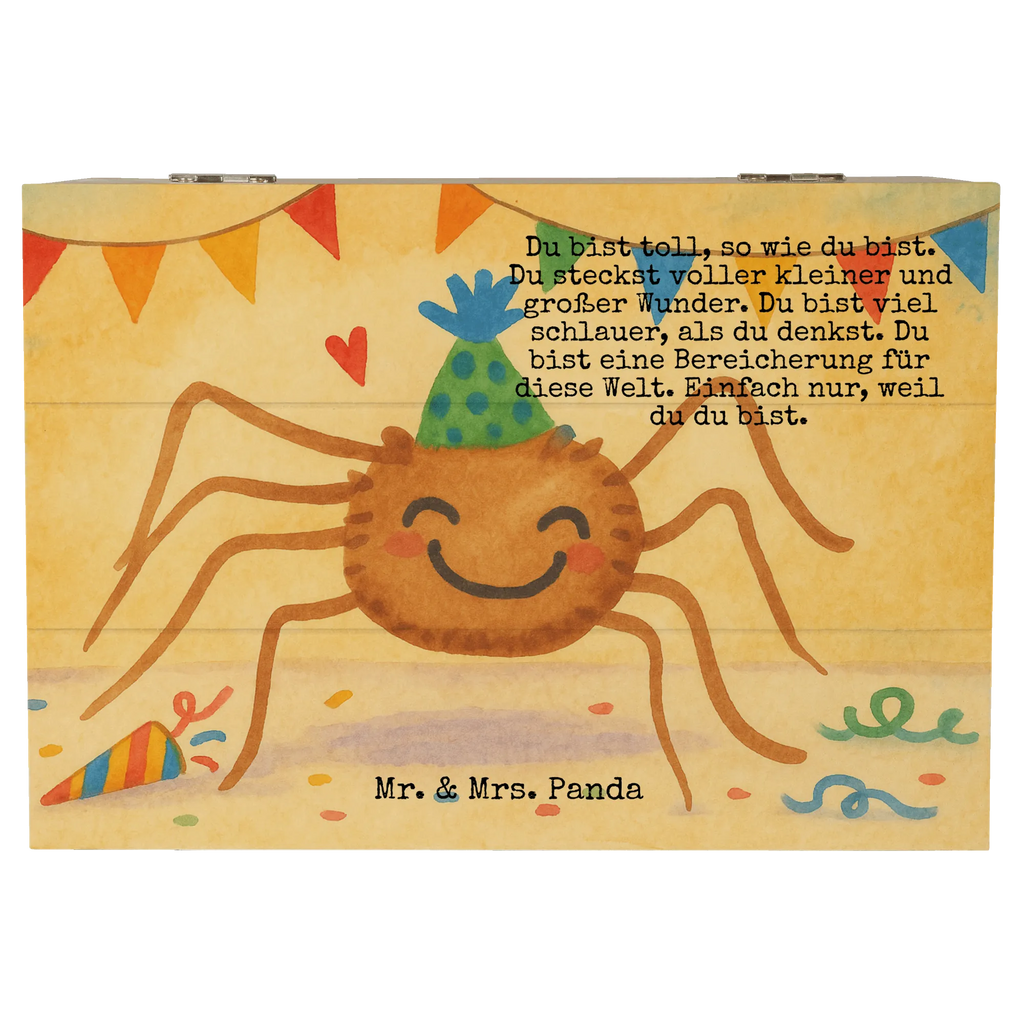 Wooden chest Spider Agathe Party Design Dekokiste, Erinnerungskiste, Kiste, Geschenkdose, Erinnerungsbox, Schatulle, Geschenkbox, Aufbewahrungsbox, Schatzkiste, Truhe, XXL, Holzkiste, Spinne Agathe, Spinne, Agathe, Videos, Merchandise, Motivation, Glück, Wunder, Selbstliebe