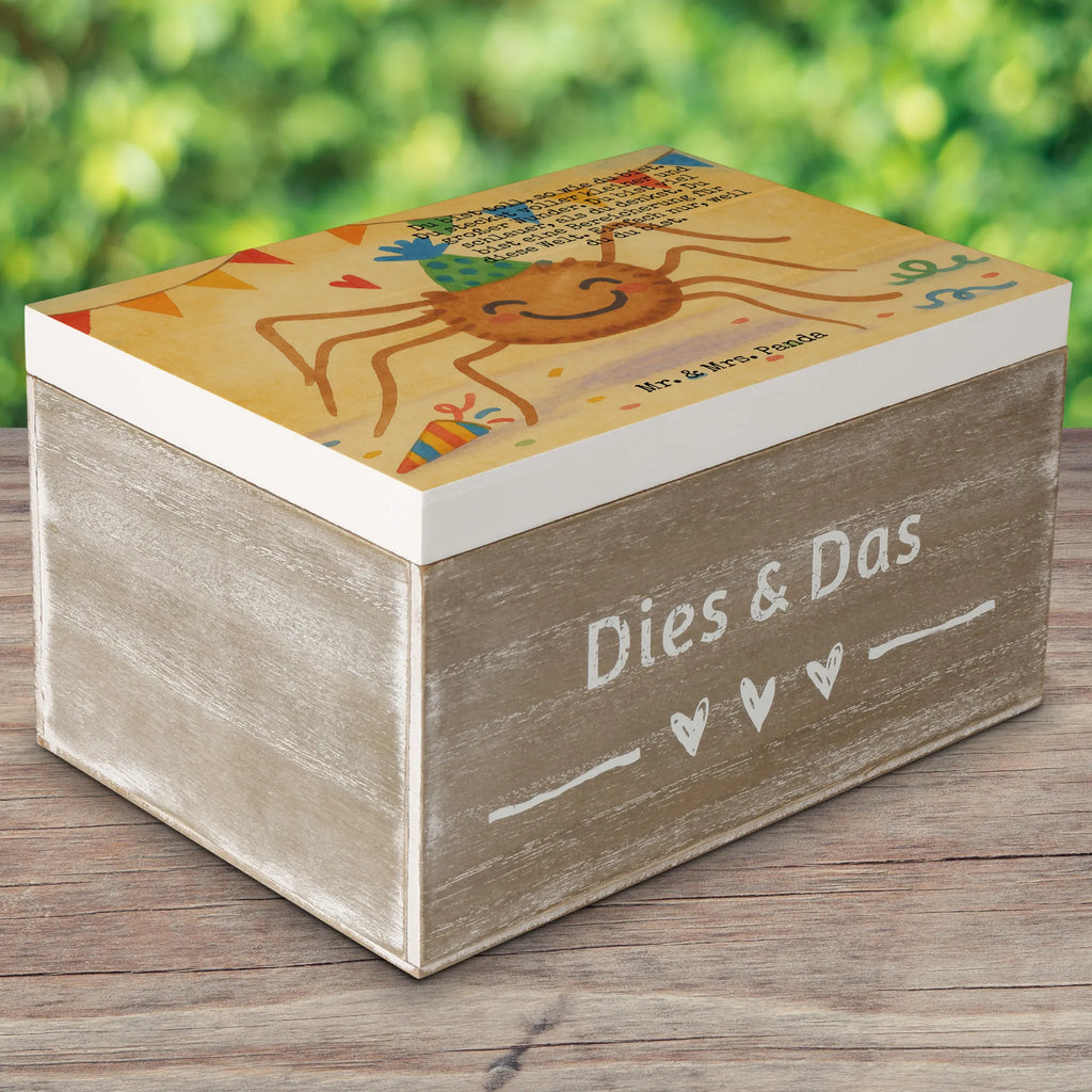 Wooden chest Spider Agathe Party Design Dekokiste, Erinnerungskiste, Kiste, Geschenkdose, Erinnerungsbox, Schatulle, Geschenkbox, Aufbewahrungsbox, Schatzkiste, Truhe, XXL, Holzkiste, Spinne Agathe, Spinne, Agathe, Videos, Merchandise, Motivation, Glück, Wunder, Selbstliebe