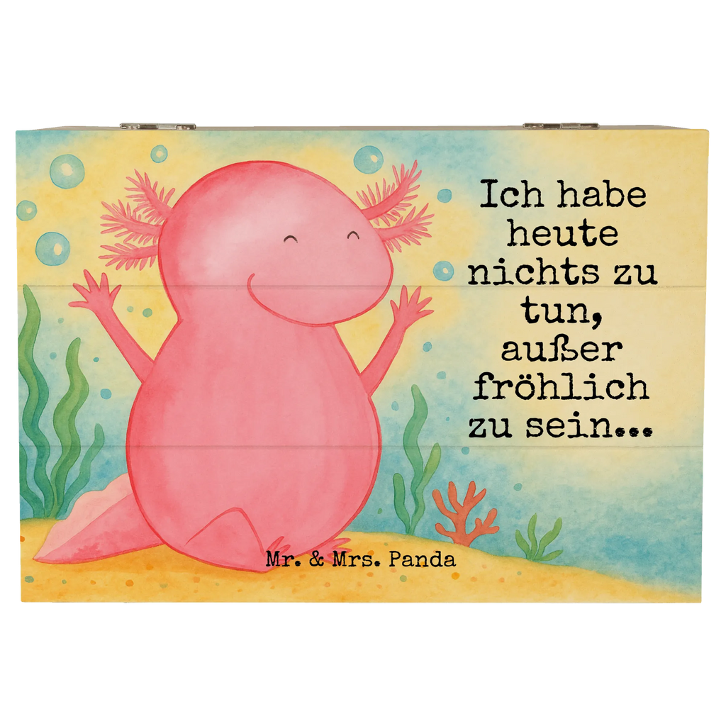 Skrzynia drewniana Axolotl Hurra Design Kiste, XXL, Geschenkdose, Holzkiste, Erinnerungskiste, Truhe, Erinnerungsbox, Schatzkiste, Schatulle, Dekokiste, Aufbewahrungsbox, Geschenkbox, Axolotl, Molch, Spaß, fröhlich, Schwanzlurch, Lurche, Axolot, Lurch, Zufriedenheit, Freude, Motivation