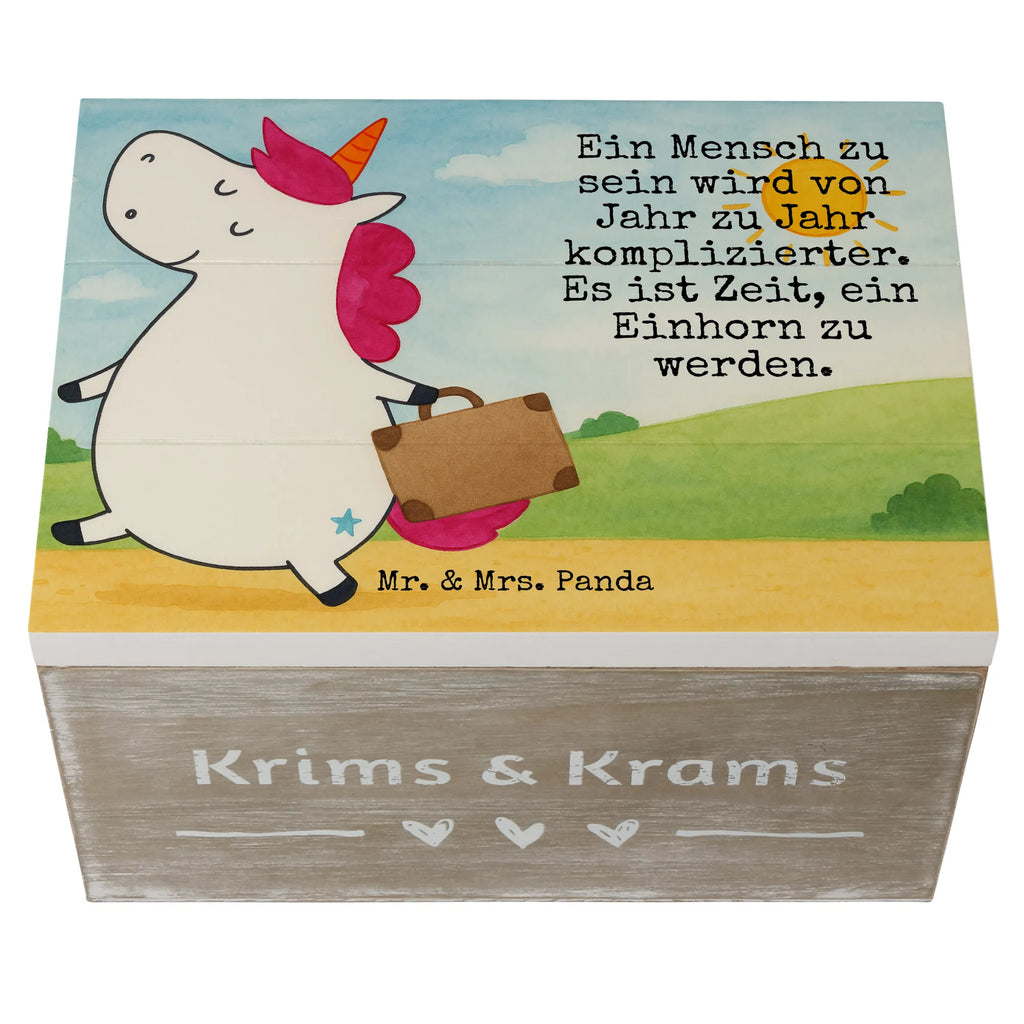 Wooden chest unicorn Suitcase Design XXL, Geschenkdose, Erinnerungskiste, Holzkiste, Geschenkbox, Schatzkiste, Dekokiste, Schatulle, Aufbewahrungsbox, Truhe, Erinnerungsbox, Kiste, Einhorn, Einhörner, Einhorn Deko, Unicorn, Abenteuer, Gepäck, witzig, Koffer, Kind, lustig, albern, Spaß, Reise, Verreisen, Erwachsen, unicorn