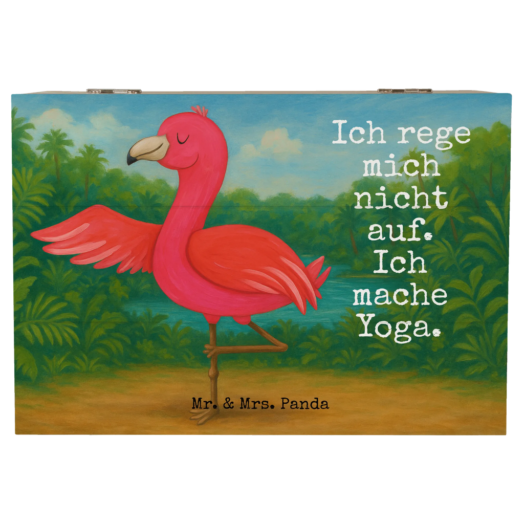 Wooden chest flamingo yoga Design Geschenkdose, Erinnerungskiste, Erinnerungsbox, Geschenkbox, XXL, Aufbewahrungsbox, Holzkiste, Dekokiste, Kiste, Schatzkiste, Truhe, Schatulle, Flamingo, Achtsamkeit, Ärger, Aufregen, Yoga-Übung, Entspannung, Vogel, Yoga, Tiefenentspannung, Namaste