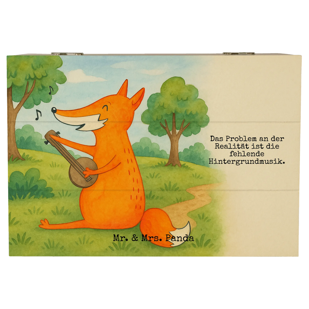 Holzkiste Fuchs Gitarre Design Schatzkiste, Schatulle, Kiste, Dekokiste, Geschenkdose, Erinnerungskiste, Holzkiste, XXL, Truhe, Aufbewahrungsbox, Erinnerungsbox, Geschenkbox, Fuchs, Füchse, Musikerin, Gitarre, Musik Spruch, Geschenk Musiker, Sängerin, Sänger