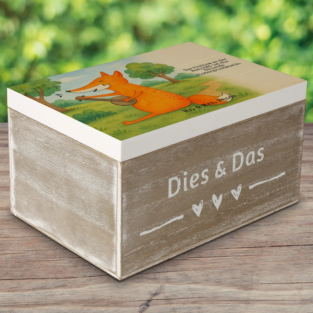 Holzkiste Fuchs Gitarre Design Schatzkiste, Schatulle, Kiste, Dekokiste, Geschenkdose, Erinnerungskiste, Holzkiste, XXL, Truhe, Aufbewahrungsbox, Erinnerungsbox, Geschenkbox, Fuchs, Füchse, Musikerin, Gitarre, Musik Spruch, Geschenk Musiker, Sängerin, Sänger