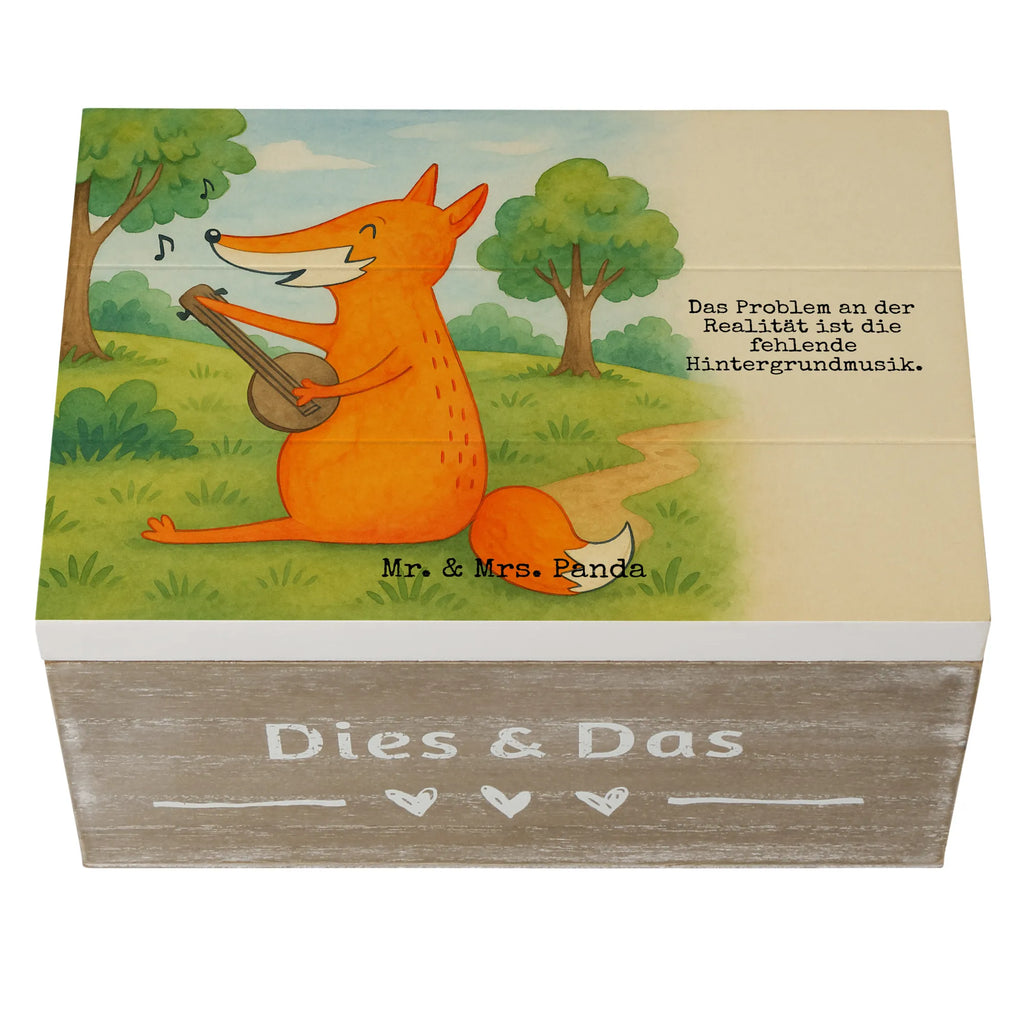 Holzkiste Fuchs Gitarre Design Schatzkiste, Schatulle, Kiste, Dekokiste, Geschenkdose, Erinnerungskiste, Holzkiste, XXL, Truhe, Aufbewahrungsbox, Erinnerungsbox, Geschenkbox, Fuchs, Füchse, Musikerin, Gitarre, Musik Spruch, Geschenk Musiker, Sängerin, Sänger
