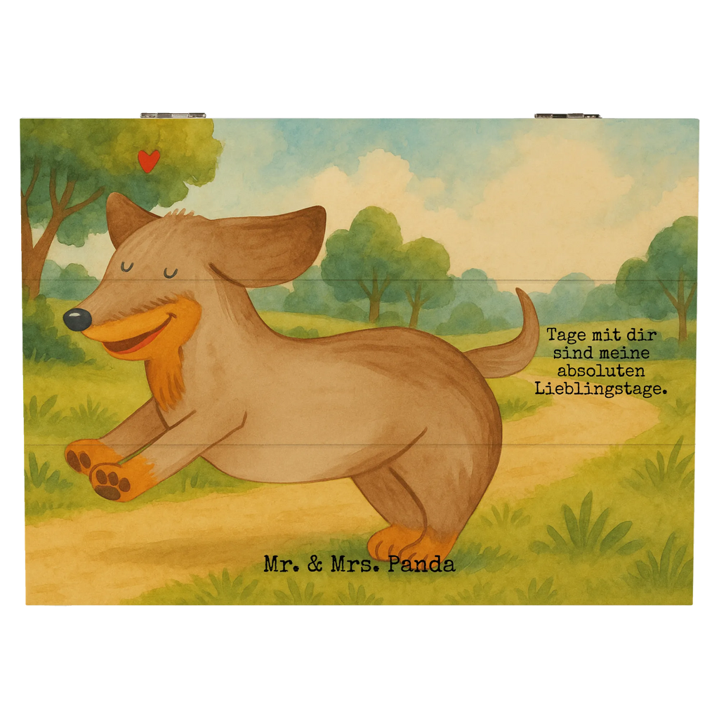 Wooden chest Dog dachshund Design Dekokiste, XXL, Erinnerungsbox, Aufbewahrungsbox, Erinnerungskiste, Kiste, Schatzkiste, Geschenkbox, Schatulle, Truhe, Holzkiste, Geschenkdose, Hund, Hundemotiv, Haustier, Hunderasse, Tierliebhaber, Hundebesitzer, Sprüche, Dachshund, Dackel, Hunde, happy dog