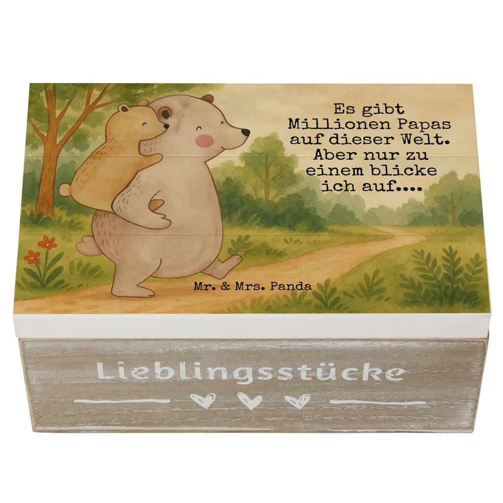 Holzkiste Papa Bär Design Truhe, Erinnerungsbox, Kiste, Schatulle, XXL, Schatzkiste, Geschenkbox, Aufbewahrungsbox, Dekokiste, Geschenkdose, Holzkiste, Erinnerungskiste, Familie, Vatertag, Muttertag, Bruder, Schwester, Mama, Papa, Oma, Opa, Onkel, Vater, Vati, Geburtstag, Geschenk, Papi