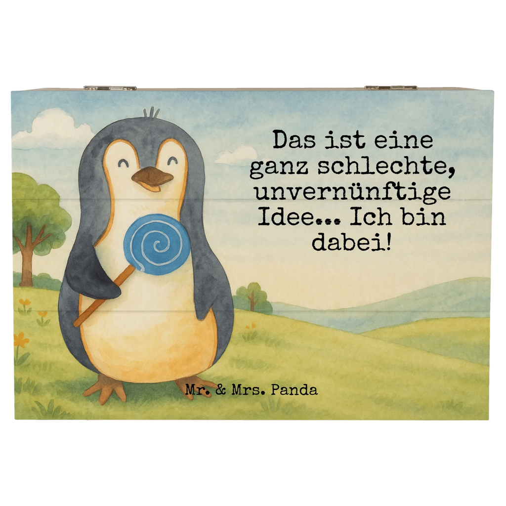 Holzkiste Pinguin Lolli Design Schatzkiste, Geschenkdose, Erinnerungskiste, Aufbewahrungsbox, Truhe, XXL, Schatulle, Geschenkbox, Kiste, Dekokiste, Erinnerungsbox, Holzkiste, Pinguin, Lolli, Rabauke, Gauner, Spruch, Süßigkeiten, Ganove, Pinguine, Rebell, Blödsinn