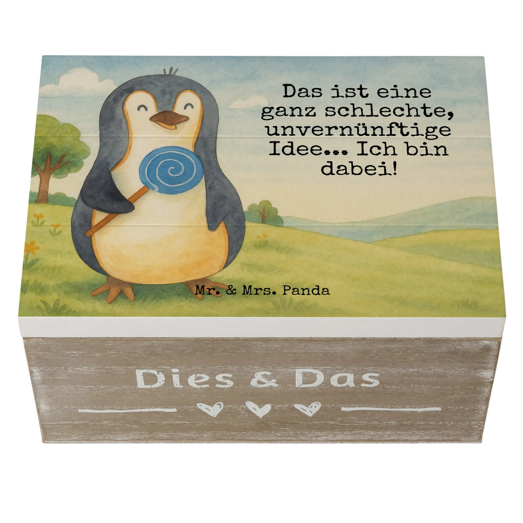 Holzkiste Pinguin Lolli Design Schatzkiste, Geschenkdose, Erinnerungskiste, Aufbewahrungsbox, Truhe, XXL, Schatulle, Geschenkbox, Kiste, Dekokiste, Erinnerungsbox, Holzkiste, Pinguin, Lolli, Rabauke, Gauner, Spruch, Süßigkeiten, Ganove, Pinguine, Rebell, Blödsinn