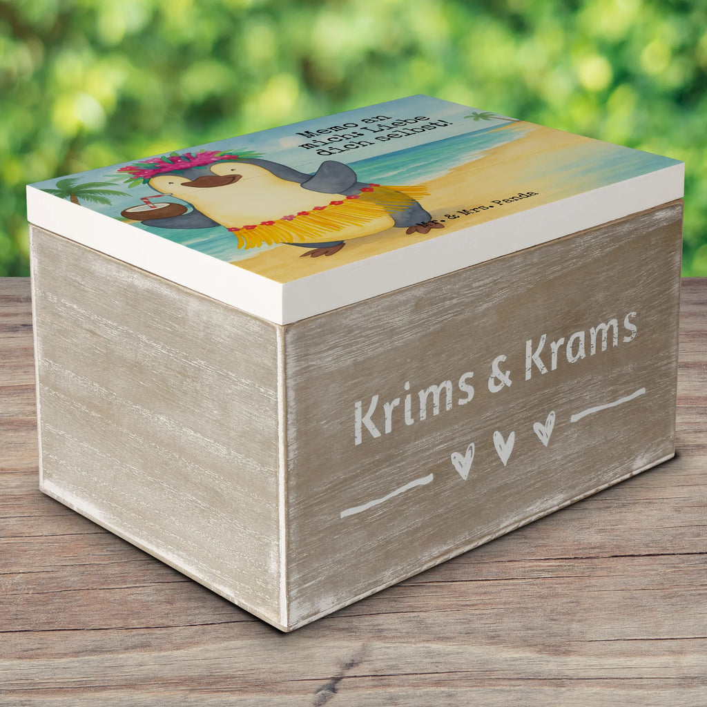 Skrzynia drewniana Pingwin z Kokosem Design Geschenkdose, Schatulle, Geschenkbox, Kiste, Holzkiste, Erinnerungskiste, Dekokiste, Schatzkiste, Truhe, XXL, Aufbewahrungsbox, Erinnerungsbox, Pinguin, Kokosnuss, Aloha, Hawaii, Pinguine, Urlaub