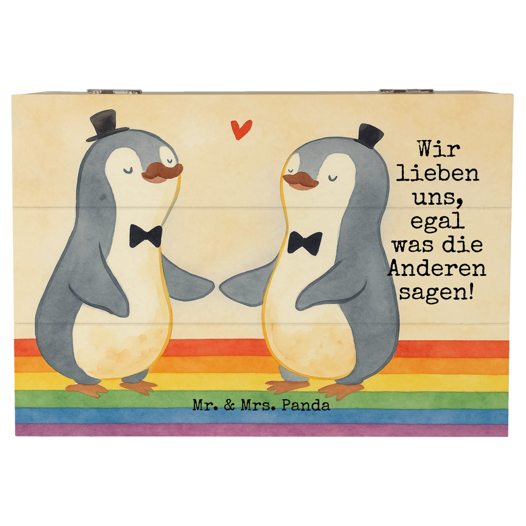 Holzkiste Pinguine Gay Pride Design Geschenkdose, Aufbewahrungsbox, Schatzkiste, Geschenkbox, Truhe, Schatulle, Dekokiste, XXL, Holzkiste, Erinnerungsbox, Erinnerungskiste, Kiste, Hochzeit, Hochzeitsgeschenk, Ehe, Hochzeitsfeier, Trauung, Trauungsgeschenk, Hochzeitskarte, Verlobungsfeier, Verlobungsgeschenk, Hochzeitsgeschenkideen, Hochzeitsgeschenke für Brautpaar