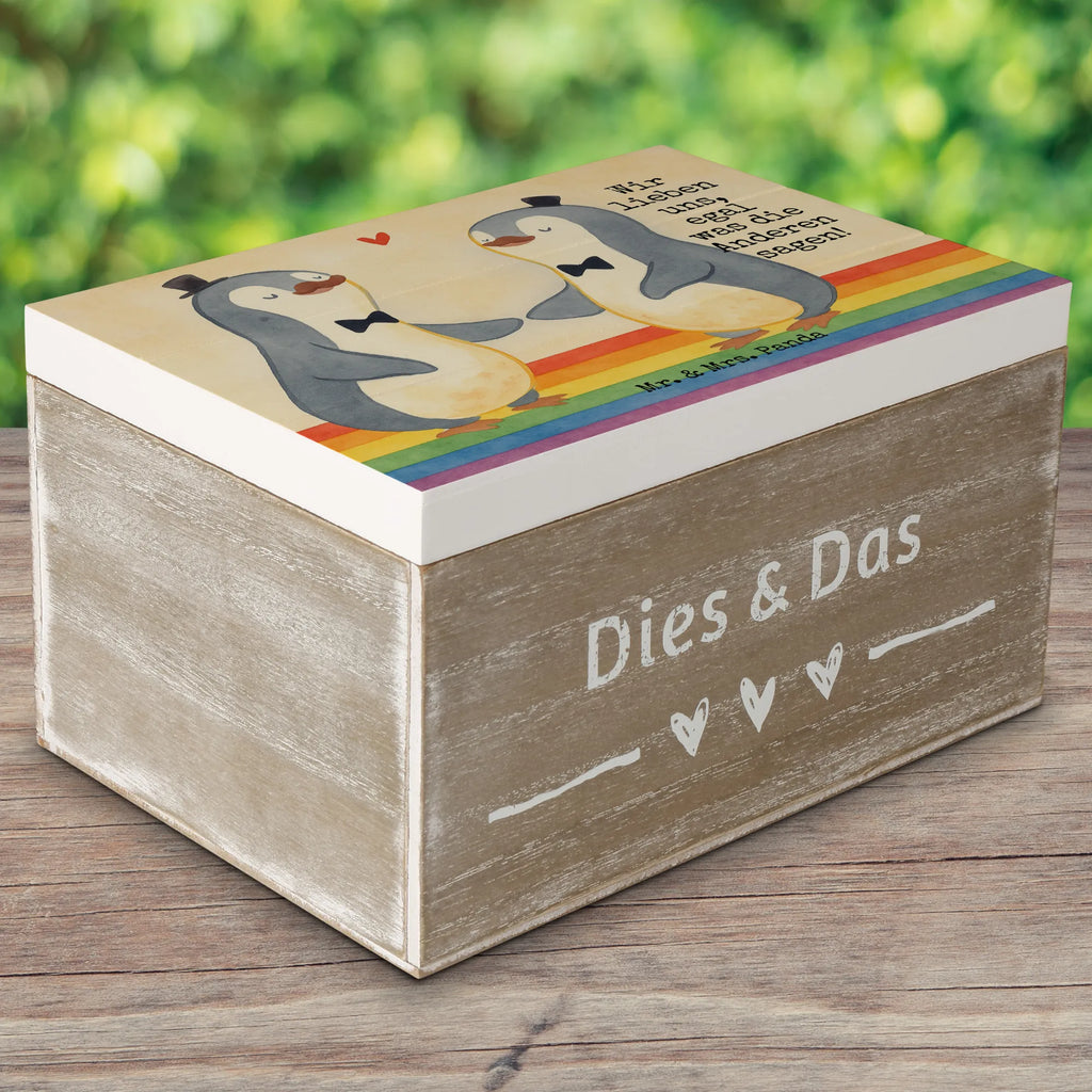 Holzkiste Pinguine Gay Pride Design Geschenkdose, Aufbewahrungsbox, Schatzkiste, Geschenkbox, Truhe, Schatulle, Dekokiste, XXL, Holzkiste, Erinnerungsbox, Erinnerungskiste, Kiste, Hochzeit, Hochzeitsgeschenk, Ehe, Hochzeitsfeier, Trauung, Trauungsgeschenk, Hochzeitskarte, Verlobungsfeier, Verlobungsgeschenk, Hochzeitsgeschenkideen, Hochzeitsgeschenke für Brautpaar