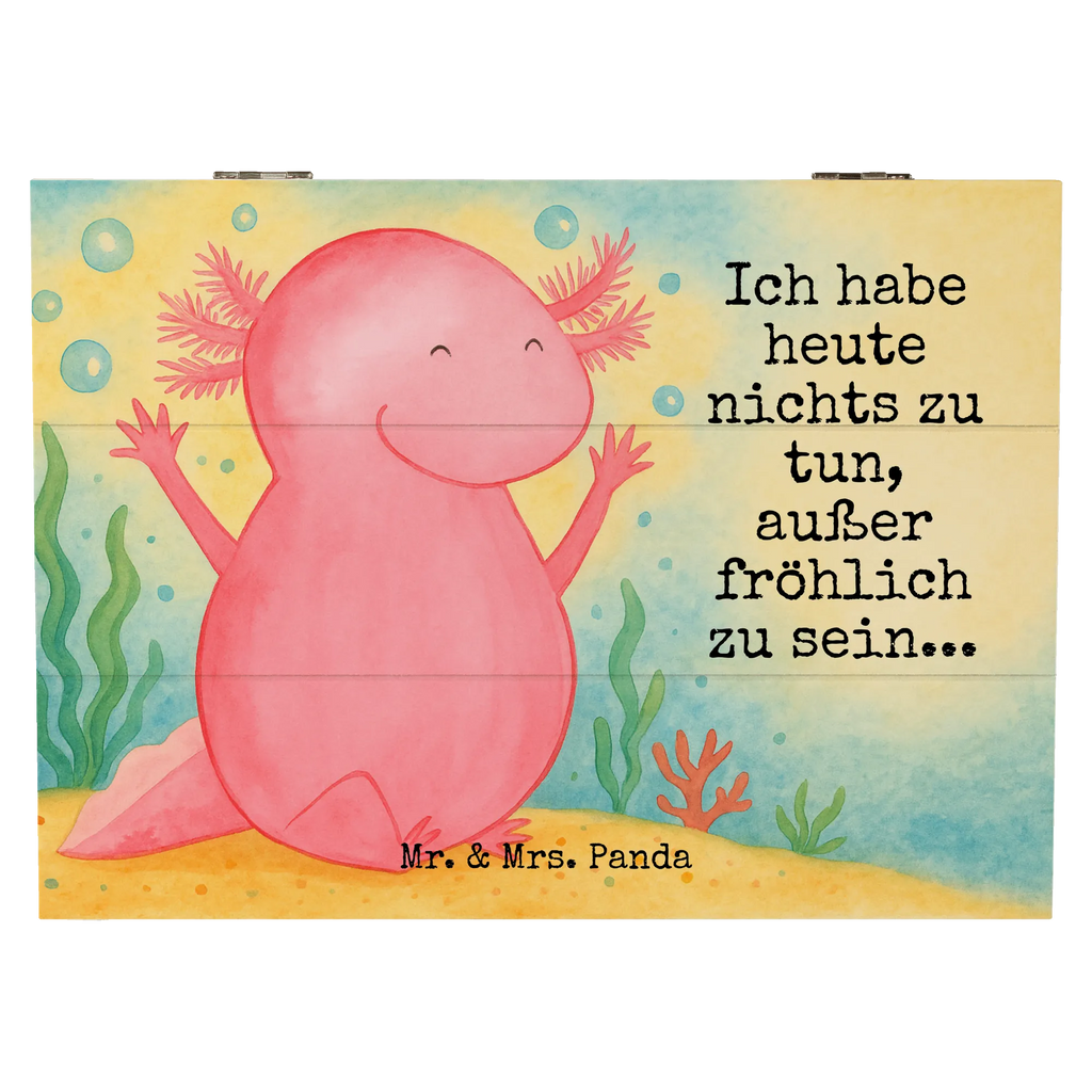 Skrzynia drewniana Axolotl Hurra Design Kiste, XXL, Geschenkdose, Holzkiste, Erinnerungskiste, Truhe, Erinnerungsbox, Schatzkiste, Schatulle, Dekokiste, Aufbewahrungsbox, Geschenkbox, Axolotl, Molch, Spaß, fröhlich, Schwanzlurch, Lurche, Axolot, Lurch, Zufriedenheit, Freude, Motivation