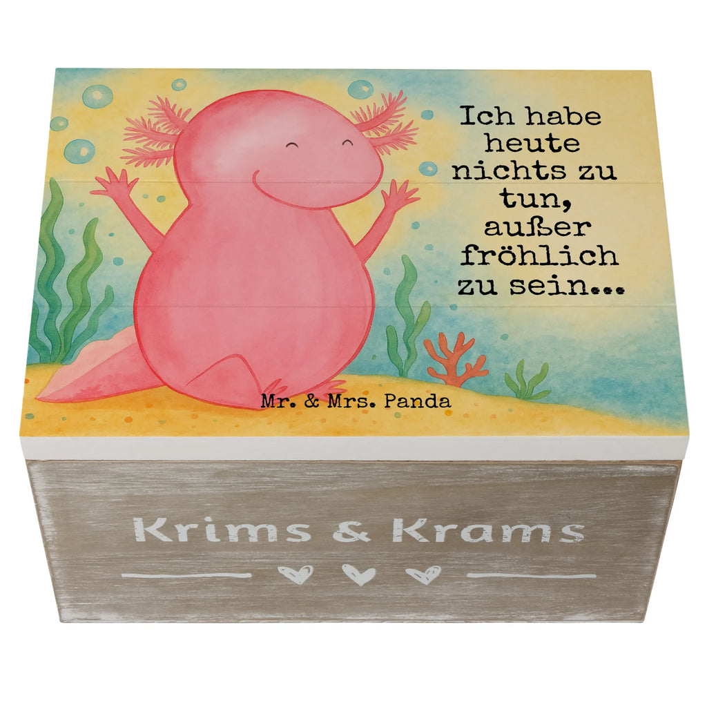 Skrzynia drewniana Axolotl Hurra Design Kiste, XXL, Geschenkdose, Holzkiste, Erinnerungskiste, Truhe, Erinnerungsbox, Schatzkiste, Schatulle, Dekokiste, Aufbewahrungsbox, Geschenkbox, Axolotl, Molch, Spaß, fröhlich, Schwanzlurch, Lurche, Axolot, Lurch, Zufriedenheit, Freude, Motivation