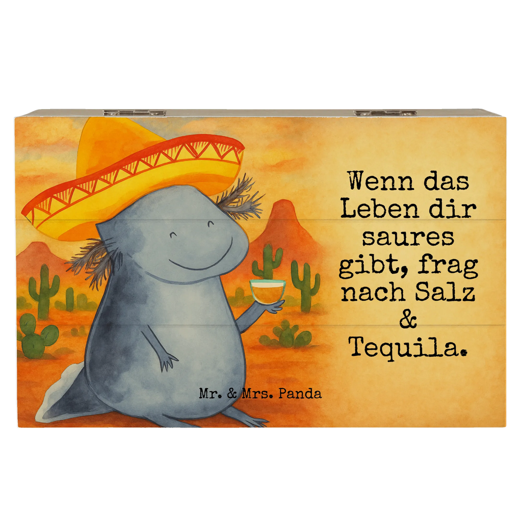 Holzkiste Axolotl Tequila Design Dekokiste, Erinnerungskiste, Geschenkbox, Schatzkiste, Truhe, Kiste, Schatulle, Geschenkdose, Aufbewahrungsbox, Erinnerungsbox, XXL, Holzkiste, Axolotl, Molch, Lurche, Feuerdrache, Schwanzlurch, Mexiko, Sombrero, Zitrone, Lurch, Tequila, Feuersalamander, Axolot, Spruch, Motivation, Mexico