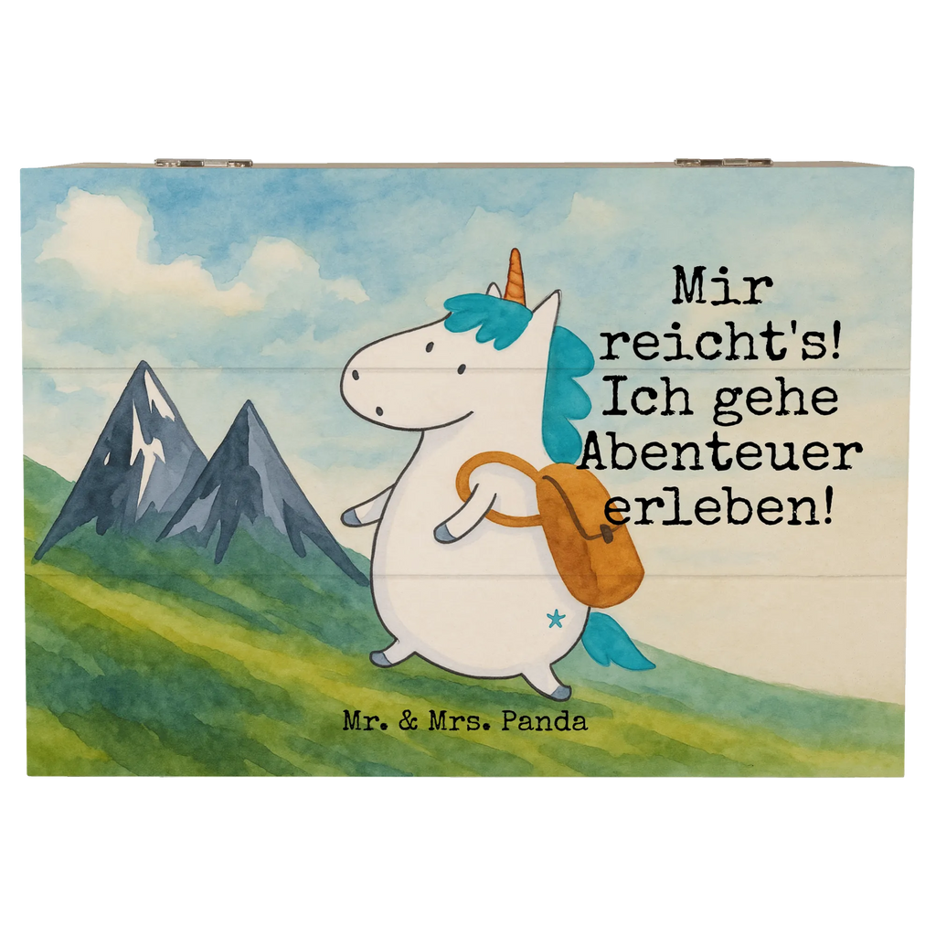 Holzkiste Einhorn Bergsteiger Design Erinnerungsbox, Schatulle, Kiste, Schatzkiste, Erinnerungskiste, Truhe, Holzkiste, Dekokiste, Aufbewahrungsbox, Geschenkbox, XXL, Geschenkdose, Einhorn, Einhörner, Einhorn Deko, Unicorn, Abenteurer, Abenteuer, Weltenbummler, Bergsteiger, Weltreise, Reisen, Urlaub, Berge, Entdecker