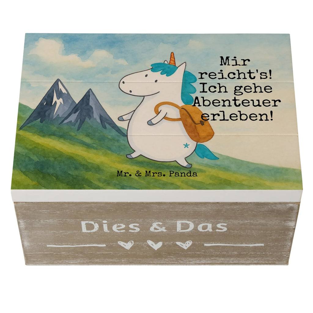 Holzkiste Einhorn Bergsteiger Design Erinnerungsbox, Schatulle, Kiste, Schatzkiste, Erinnerungskiste, Truhe, Holzkiste, Dekokiste, Aufbewahrungsbox, Geschenkbox, XXL, Geschenkdose, Einhorn, Einhörner, Einhorn Deko, Unicorn, Abenteurer, Abenteuer, Weltenbummler, Bergsteiger, Weltreise, Reisen, Urlaub, Berge, Entdecker