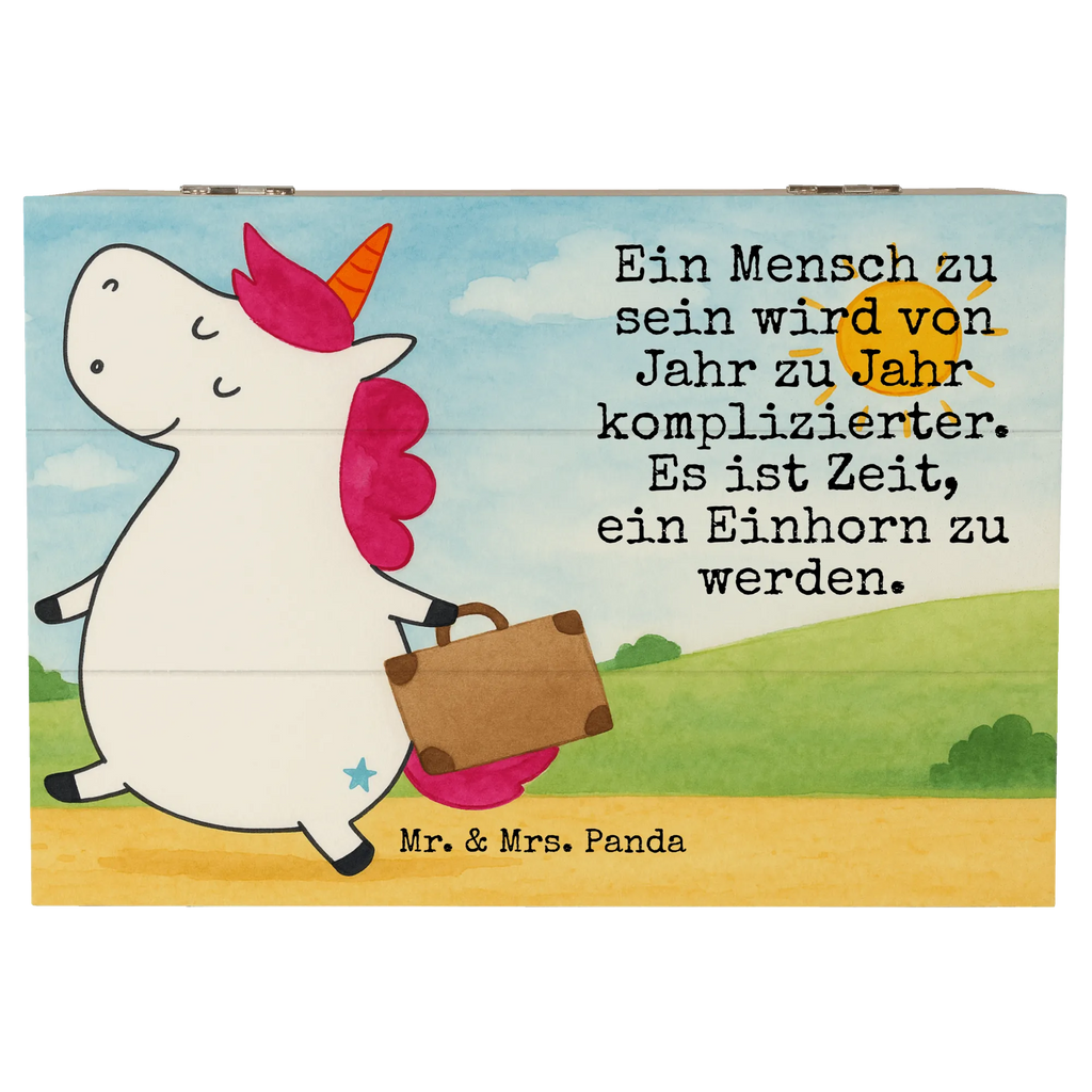 Wooden chest unicorn Suitcase Design XXL, Geschenkdose, Erinnerungskiste, Holzkiste, Geschenkbox, Schatzkiste, Dekokiste, Schatulle, Aufbewahrungsbox, Truhe, Erinnerungsbox, Kiste, Einhorn, Einhörner, Einhorn Deko, Unicorn, Abenteuer, Gepäck, witzig, Koffer, Kind, lustig, albern, Spaß, Reise, Verreisen, Erwachsen, unicorn