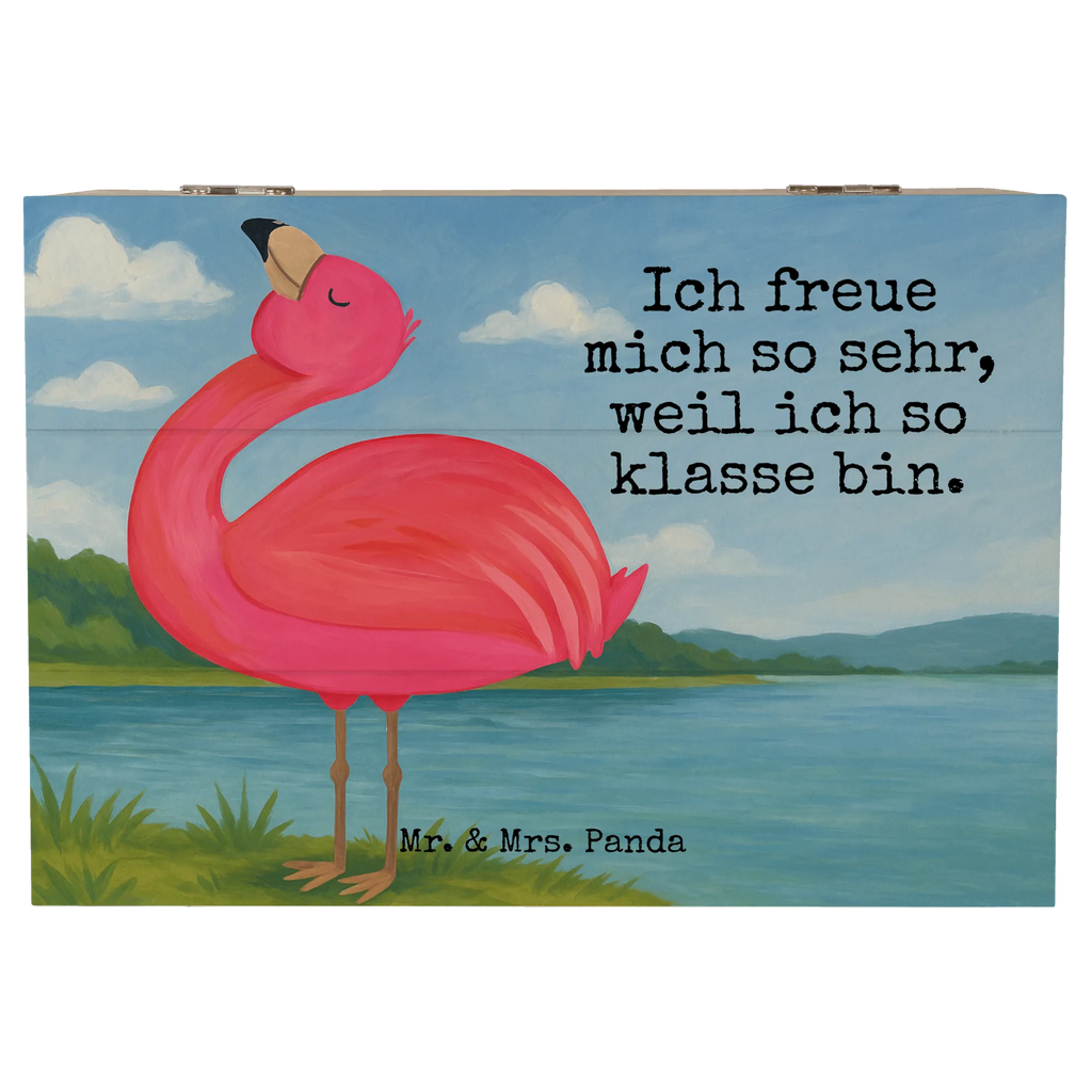 Holzkiste Flamingo Stolz Design Schatulle, Holzkiste, XXL, Geschenkdose, Dekokiste, Erinnerungsbox, Geschenkbox, Truhe, Aufbewahrungsbox, Erinnerungskiste, Schatzkiste, Kiste, Flamingo, Selbstliebe, Selbstakzeptanz, Tochter, Freundin, Schwester, Mama, beste Freundin, Freude, stolz