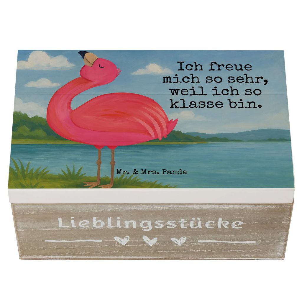 Holzkiste Flamingo Stolz Design Schatulle, Holzkiste, XXL, Geschenkdose, Dekokiste, Erinnerungsbox, Geschenkbox, Truhe, Aufbewahrungsbox, Erinnerungskiste, Schatzkiste, Kiste, Flamingo, Selbstliebe, Selbstakzeptanz, Tochter, Freundin, Schwester, Mama, beste Freundin, Freude, stolz