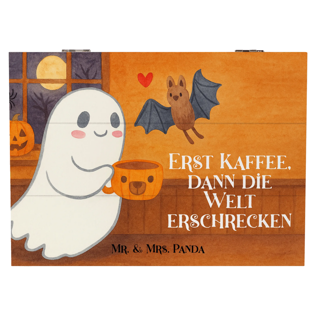 Holzkiste Gespenst Kaffee Design Erinnerungsbox, Aufbewahrungsbox, XXL, Holzkiste, Erinnerungskiste, Geschenkdose, Truhe, Dekokiste, Schatulle, Schatzkiste, Kiste, Geschenkbox, Halloween, Deko, Martinssingen, Dekoration, Geschenke, Schenken, Gespenst, Kaffee