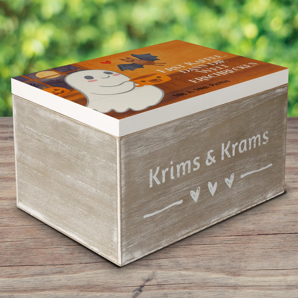Holzkiste Gespenst Kaffee Design Erinnerungsbox, Aufbewahrungsbox, XXL, Holzkiste, Erinnerungskiste, Geschenkdose, Truhe, Dekokiste, Schatulle, Schatzkiste, Kiste, Geschenkbox, Halloween, Deko, Martinssingen, Dekoration, Geschenke, Schenken, Gespenst, Kaffee