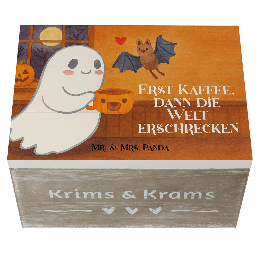 Holzkiste Gespenst Kaffee Design Erinnerungsbox, Aufbewahrungsbox, XXL, Holzkiste, Erinnerungskiste, Geschenkdose, Truhe, Dekokiste, Schatulle, Schatzkiste, Kiste, Geschenkbox, Halloween, Deko, Martinssingen, Dekoration, Geschenke, Schenken, Gespenst, Kaffee