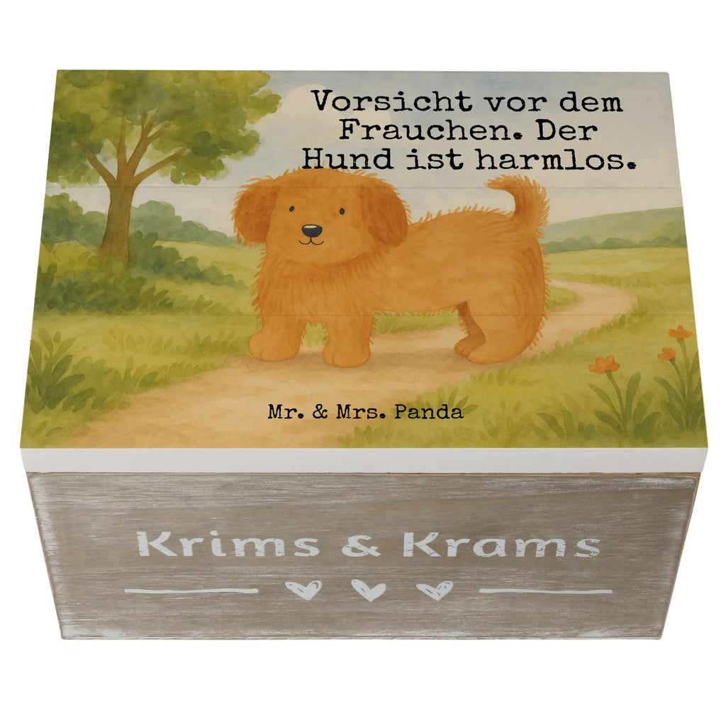 Skrzynia drewniana pies puszysty Design Dekokiste, XXL, Holzkiste, Erinnerungsbox, Kiste, Geschenkdose, Schatzkiste, Erinnerungskiste, Truhe, Schatulle, Geschenkbox, Aufbewahrungsbox, Hund, Hundemotiv, Haustier, Hunderasse, Tierliebhaber, Hundebesitzer, Sprüche, Frauchen, Hundemama, Hunde, Hundeliebe