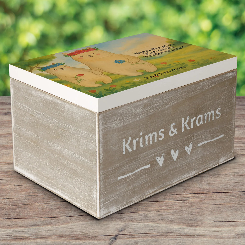 Wooden chest Bears with flower crown Design Aufbewahrungsbox, Schatzkiste, Schatulle, Geschenkbox, XXL, Holzkiste, Dekokiste, Erinnerungsbox, Erinnerungskiste, Kiste, Geschenkdose, Truhe, Familie, Vatertag, Muttertag, Bruder, Schwester, Mama, Papa, Oma, Opa, Mutter, Lieblingsmama, Lieblingsmensch, Vorbild, Geschenk Mama. Muttertag, weltbeste Mama, Family, Bären, beste Mutter, Tochter, Bär, Kinder, Töchter, Kind, Mami, Mutti