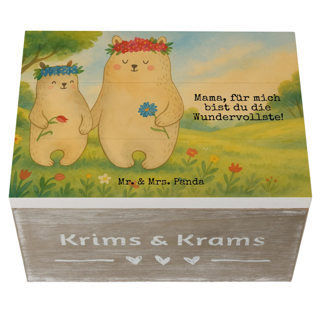 Wooden chest Bears with flower crown Design Aufbewahrungsbox, Schatzkiste, Schatulle, Geschenkbox, XXL, Holzkiste, Dekokiste, Erinnerungsbox, Erinnerungskiste, Kiste, Geschenkdose, Truhe, Familie, Vatertag, Muttertag, Bruder, Schwester, Mama, Papa, Oma, Opa, Mutter, Lieblingsmama, Lieblingsmensch, Vorbild, Geschenk Mama. Muttertag, weltbeste Mama, Family, Bären, beste Mutter, Tochter, Bär, Kinder, Töchter, Kind, Mami, Mutti